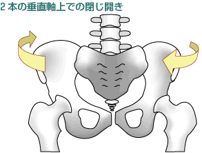 ２本の垂直軸での閉じ開き